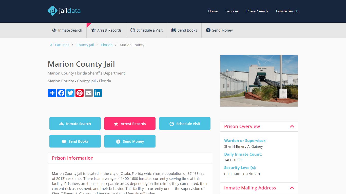 Marion County Jail Inmate Search and Prisoner Info - Ocala, FL